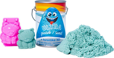 Кинетички песок EPEE Ultra Sand, 150g, со 3D калап тигар, тиркизен