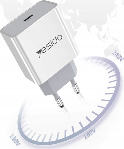Karikues muri Yesido YC27, PD 18W, USB C QC, i bardhë