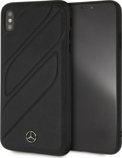 Kapak mbrojtës Mercedes MEHCI65THLBK për iPhone Xs Max, lëkurë e vërtetë, i zi