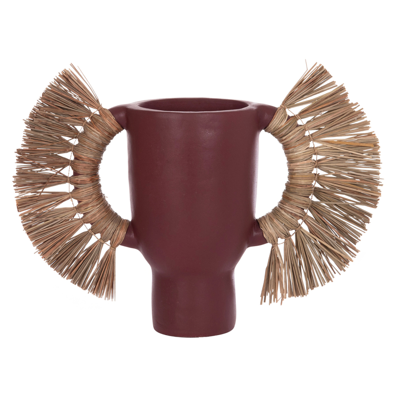 Vazo dekorative tavoline Alica HM4668.06L, terrakotë, 64x22x38cm, e kuqe qershi