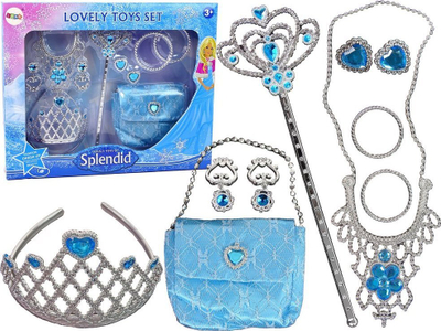 Set lojrash princeshë Little Princess Blue Crown, aksesorë karnavalesh, i kaltër