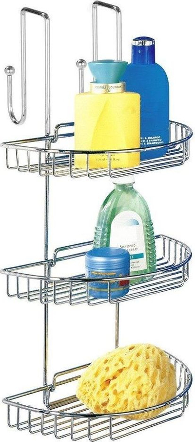 Raft dushi Symple Stuff Naveen, 3 nivele, metal krom, argjendtë