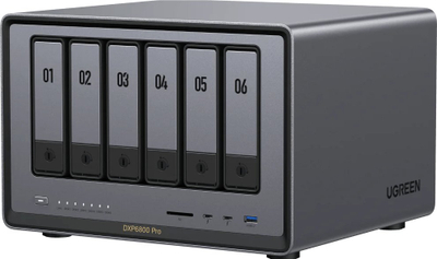 Server NAS Ugreen Nasync DXP6800 Pro, Intel Core i5-1235U, 8GB DDR5, pa disk, i zi