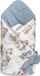 Mbështjellëse bebe Baby Nest Cone Muslin Dragons, 75x75 cm, blu jeans