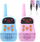 Set walkie talkie për kalamaj, 2 copë, ekran digjital, me rripa varëse, rozë dhe blu