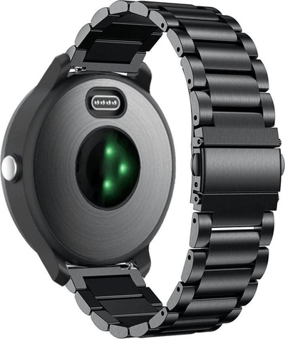 Rrip çeliku për orë Garmin Vivoactive 3, inox, i rregullueshëm, i zi