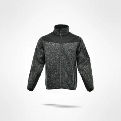 Xhaketë pune Sara Comfort Plus Knit, softshell, zinxhir i plotë, gri e zezë