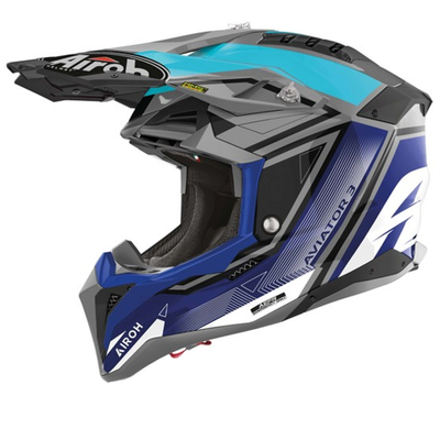 Kaskë motocross Airoh Aviator 3 League, madhësia L, blu