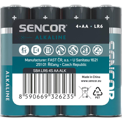 Bateri Sencor SBA LR6 4S AA Alk, 4 copë