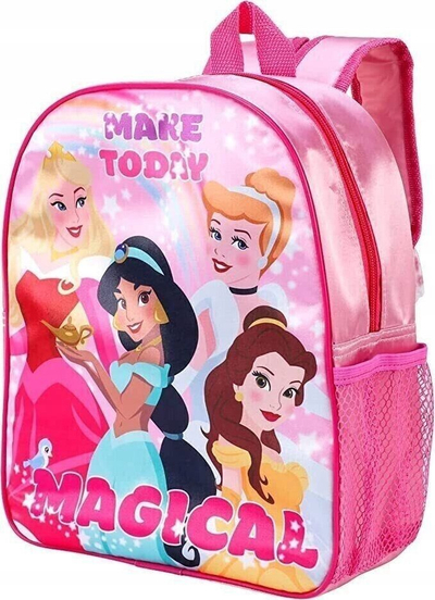 Çantë shpine për kalamaj Disney Princess, me licencë zyrtare, xhep anësor me rrjetë, shumëngjyrëshe