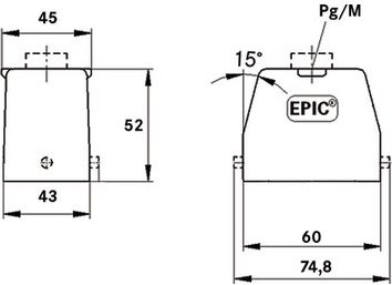 Strehë plug LAPP EPIC H-B 6 TG, PG13.5, IP65, gri