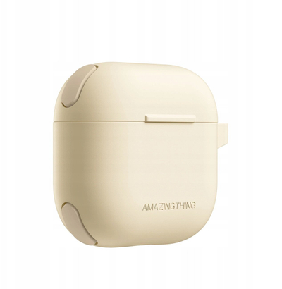 Mbulesë Amazingthing Omni Case për AirPods 4, TPU, kompatibile me karikim wireless, bezhë