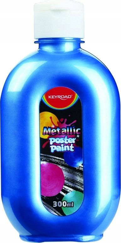 Bojë posteri Keyroad Metallic Blue, 300ml, blu metalike