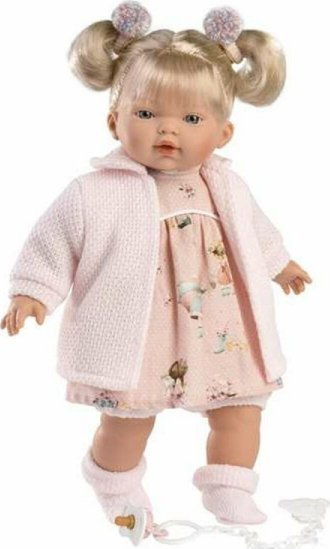 Kukull bebe Llorens Aitana, 33 cm, me biberon