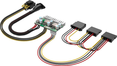 Adapter energjie Akasa Compact Power 200, 24 pin ATX, 4 pin DIN, 200W