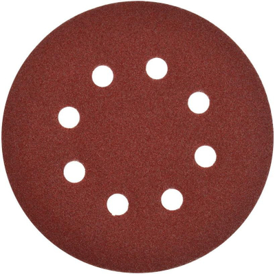 Кружна абразивна хартија 125 mm, P80, 8 дупки