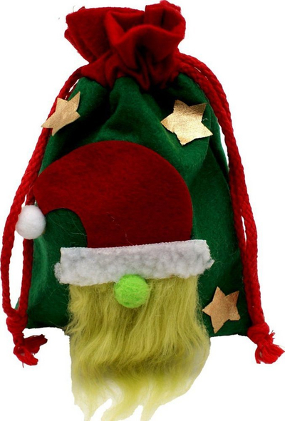 Qese dhuratash Saska Garden Christmas Gift Bag With Santa, 15x20cm, shumëngjyrëshe