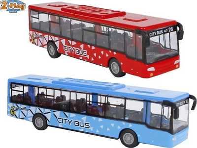 Autobus lodër City Bus, metal, 15cm, me tërheqje, shumngjyrësh