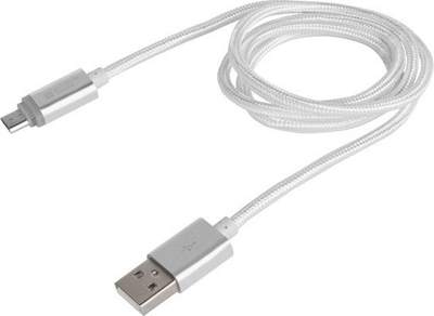 Kabllo me ngjyrë argjendi USB mikroUSB Natec Extreme Media - USB 2.0 (M), 1m, LED karikues