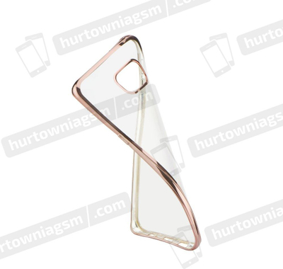 Këllëf telefoni Diamond për Samsung Galaxy A72 5G, silikon transparent, buzë rozë metalike