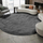 Tapet rrumbullak Strado Round Shaggy, 180x180 cm, poliester, gri e errët