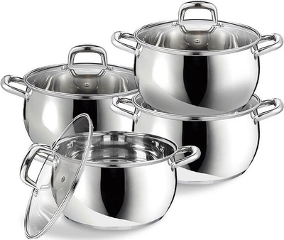 Set tenxherësh Maestro MR 3515-8, 8 pjesë, çelik inox, argjendtë