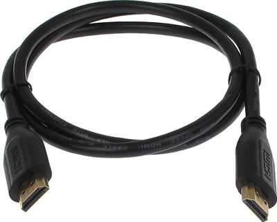 Kabllo HDMI FF, 1 m, kontakte të veshura me ar, i zi
