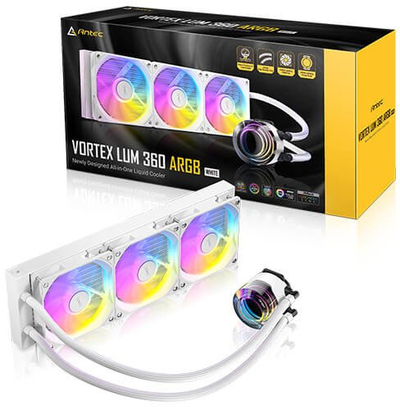 Ладилник за вода за процесор Antec Vortex Lum 360, 360mm, ARGB, бел