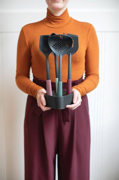 Set veglash kuzhine Brabantia Tasty+ 123184, 4 pjesë, najlon rezistent ndaj nxehtësisë, gri