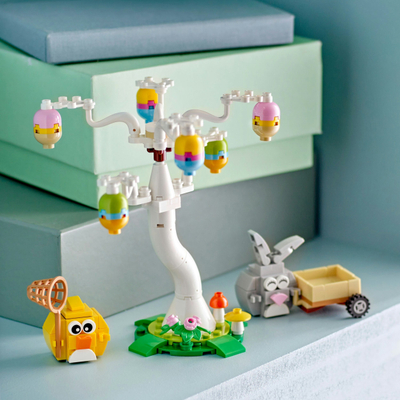 Lodër ndërtuese LEGO 40808 Easter Bunny and Chick, 140 pjesë, set Pashkësh, shumëngjyrëshe