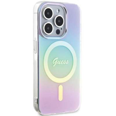 Kapak telefoni Guess GUHMP15LHITSU, iPhone 15 Pro 6.1", MagSafe, gradient vjollcë