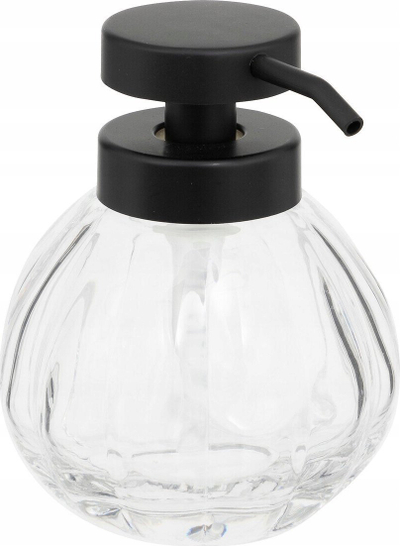 Dozator për sapun të lëngshëm 5five Simply Smart DISP, qelq, 350 ml, i zi