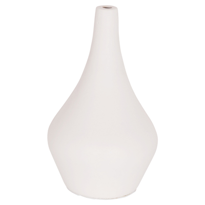 Vazo dekorative tavoline Deni HM4663.02S, fiber cement, 15x27 cm, e bardhë