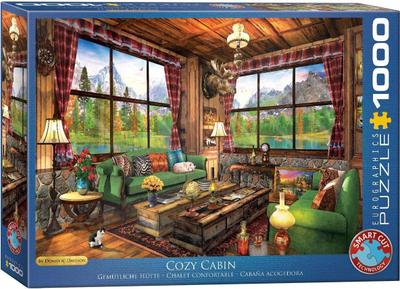 Puzzle EuroGraphics Cozy Cabin Dominic Davison, 1000 pjesë, 49x67 cm, shumëngjyrësh