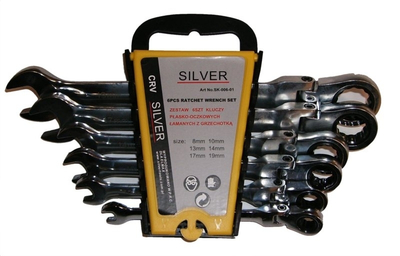 Set çelësash ratcheting Silver SK-006-01, fleksibël, 8-19mm, 6 copë