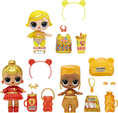 Set kukulla L.O.L. Surprise Mini Sweets Haribo Goldbears, 3 kukulla, me aksesorë, shumëngjyrësh