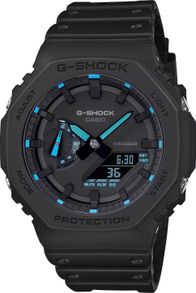 Orë dore Casio GA-2100-1A2ER, kronograf, rezistente ndaj ujit, e zezë