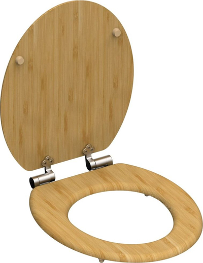 Kapak WC SCHÜTTE bambu, soft close, formë ovale, ngjyrë druri natyrale