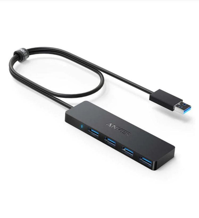 Hub USB Anker 4 porta, USB 3.0, kabllo 60cm, i zi