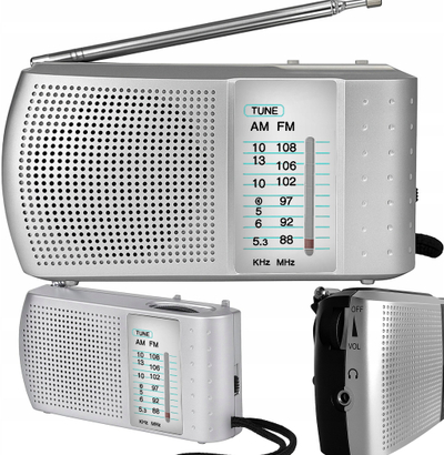 Radio portative Retoo 5903418550479, FM AM SW, me antenë, argjendtë