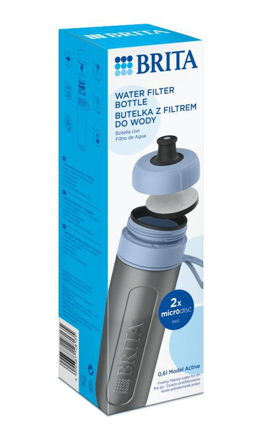 Shishe sportive me filtër uji Brita Active, 600 ml, pa BPA, blu e errët