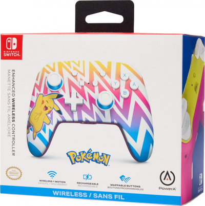 Контролер PowerA Enhanced Pikachu Vibrant, Безжичен, шарен