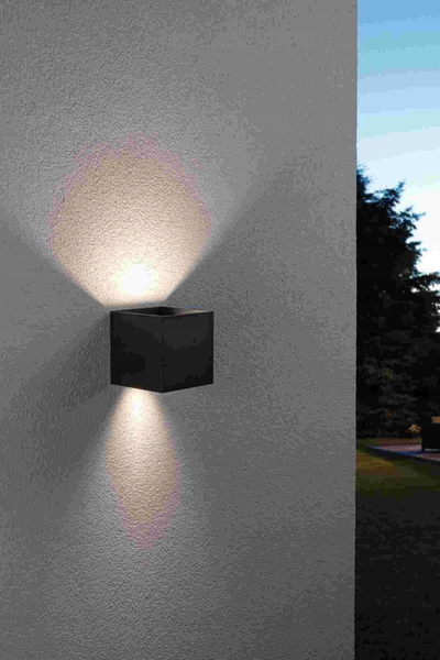 Dritë murale e jashtme Paulmann Cybo 94847, LED 5W, RGBW Zigbee, antracit