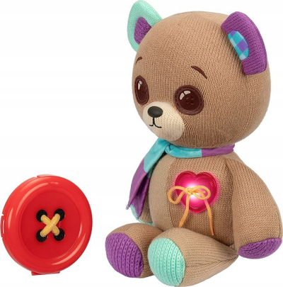 Arush pelushi interaktiv Cobi Orsetto Button Bear 23001, 36cm, për kalamaj 3–5 vjeç, ngjyrë kafe