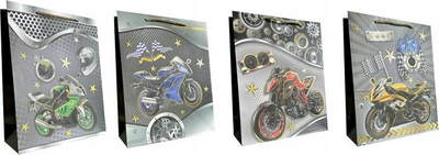 Qese dhurate JU-PITER JP622C, 18x23x10 cm, me figura motori, me ngjyra