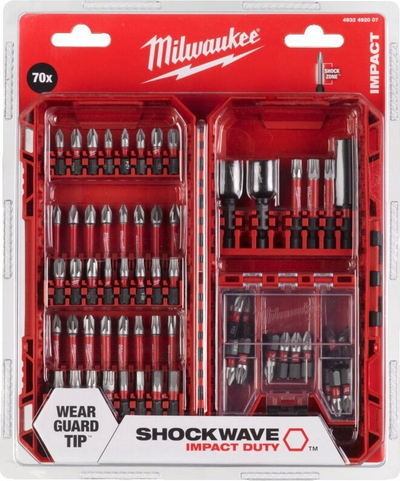 Set bitash Milwaukee Shockwave Impact Duty, 70 copë, për kaçavida impakti, i kuq