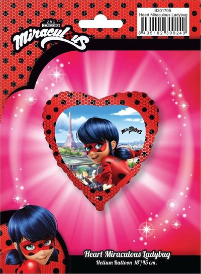Balonë alumini Godan Miraculum Ladybug, 46 cm, shumëngjyrësh