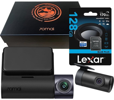 Kamerë sigurie për veturë 70mai A410 RC21, set me kamerë të pasme, kartë Lexar 128GB, e zezë