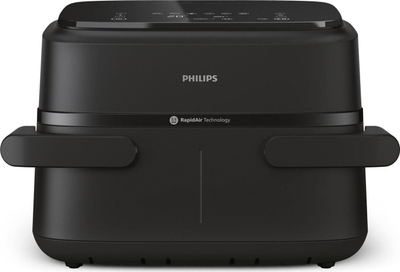 Апарат за пржење со воздух Philips NA150/00, 7.1L, 2450W, со две корпи, со допир, црн