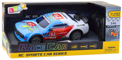 Makine sportive me telekomande LEAN Toys RC, 1:22, drita LED, efekt avulli, blu
